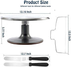 12 Inch Aluminium Alloy Revolving Cake Stand, Rotating Cake Turntable for Cake, Cupcake Decorating Supplies, alternate view 2