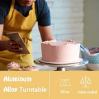 12 Inch Aluminium Alloy Revolving Cake Stand, Rotating Cake Turntable for Cake, Cupcake Decorating Supplies, alternate view 4