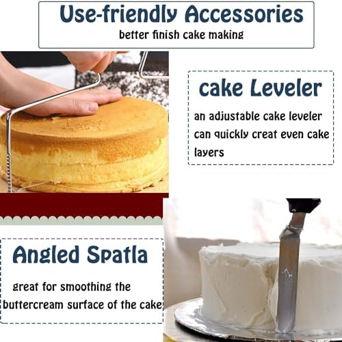 12 Inch Aluminium Alloy Revolving Cake Stand, Rotating Cake Turntable for Cake, Cupcake Decorating Supplies, alternate view 5