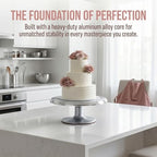12 Inch Aluminium Alloy Revolving Cake Stand, Rotating Cake Turntable for Cake, Cupcake Decorating Supplies in, alternate