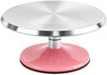 12-Inch Aluminum Alloy Cake Turntable, Rotating Cake Decorating Stand in Pink