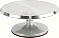 12-Inch Aluminum Alloy Cake Turntable, Rotating Cake Decorating Stand with Non-Slip Detachable Base & Concentric