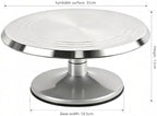 12-Inch Aluminum Alloy Cake Turntable, Rotating Cake Decorating Stand with Non-Slip Detachable Base & Concentric, alternate