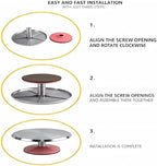 12-Inch Aluminum Alloy Cake Turntable, Rotating Cake Decorating Stand with Non-Slip Detachable Base & Concentric, alternate
