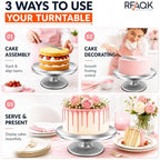 12 Inch Aluminum Alloy Revolving Cake Stand, Cake Turntable for Decorating Rotating Cake Stand for Cupcakes, alternate view 6