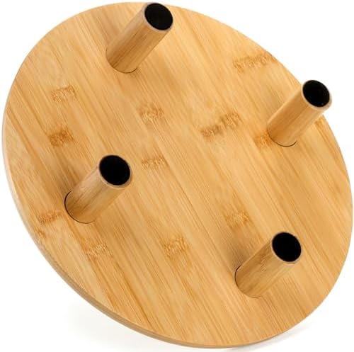 12 Inch Bamboo Cake Stand, 3.3''H Round Pedestal Tray, Decorative Display Risers with Legs, Dessert Plate Holder, alternate