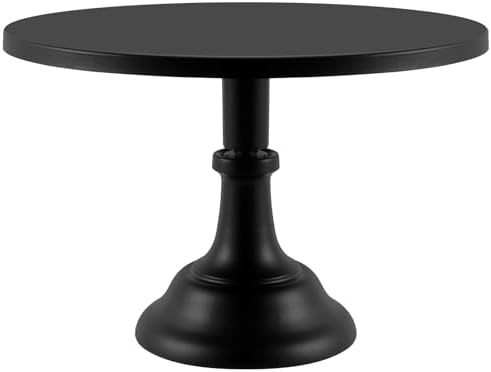 12 Inch Black Round Cake Stand, Metal Cake Stand, Detachable Dessert Display Stand for Weddings, Parties in