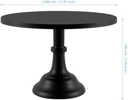 12 Inch Black Round Cake Stand, Metal Cake Stand, Detachable Dessert Display Stand for Weddings, Parties in, alternate view 3