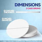 12 Inch Cake Drum Pack of 6 - Smooth-Edged - Sturdy Boards Round - Bend Resistant Multi-Layered Cake Base for, alternate view