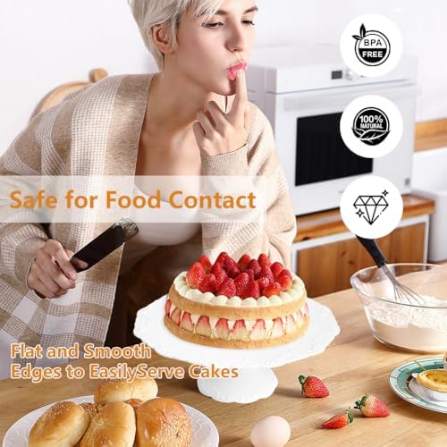 12 Inch Cake Stand for 10 Inch Cakes, Porcelain Wedding Cake Stand for Party, Round Dessert Cake Display Stand, alternate
