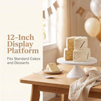 12 Inch Cake Stand, White Round Dessert Display Stand for Party, Birthday in White, alternate view 5
