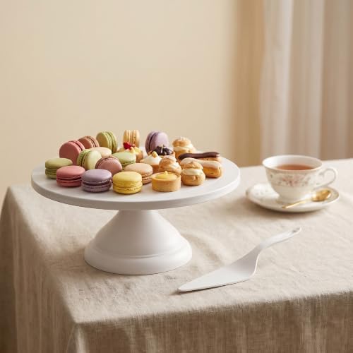 12 Inch Cake Stand, White Round Dessert Display Stand for Party, Birthday in White, alternate view 7