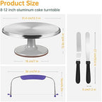 12 Inch Cake Turntable Decorating Stand with Aluminum, Cake Turntable Decorating Kit, Rotating Cake Stand Cake, alternate