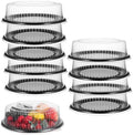 12-Inch Catering Trays with Clear Lids 10 Pack Heavy Duty - Durable PET Plastic Round Serving Platters for