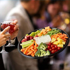 12-Inch Catering Trays with Clear Lids 10 Pack Heavy Duty - Durable PET Plastic Round Serving Platters for, alternate view 2