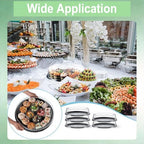 12-Inch Catering Trays with Clear Lids 10 Pack Heavy Duty - Durable PET Plastic Round Serving Platters for, alternate view 6