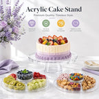 12 Inch Clear Acrylic Cake Stand With Lid, Versatile Reversible Design in 12 Inch in Clear, alternate view 4