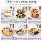 12 Inch Clear Acrylic Cake Stand With Lid, Versatile Reversible Design in 12 Inch in Clear, alternate view 6