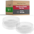 12 Inch Clear Round Plastic Tray Lids - Stackable Plastic Dome Lids for Catering Trays with Lids, Party Trays &