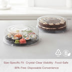 12 Inch Clear Round Plastic Tray Lids - Stackable Plastic Dome Lids for Catering Trays with Lids, Party Trays &, alternate