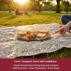 12 Inch Clear Round Plastic Tray Lids - Stackable Plastic Dome Lids for Catering Trays with Lids, Party Trays &, alternate