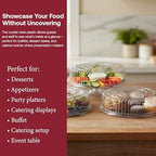 12 Inch Clear Round Plastic Tray Lids - Stackable Plastic Dome Lids for Catering Trays with Lids, Party Trays &, alternate