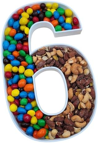 12 Inch Fillable Letter & Number Charcuterie Box, Reusable Plastic Serving Tray for Birthday, Anniversary, Baby