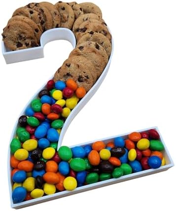 12 Inch Fillable Letter & Number Charcuterie Box, Reusable Plastic Serving Tray for Birthday, Anniversary, Baby