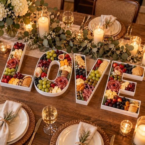 12 Inch Fillable Letter & Number Charcuterie Box, Reusable Plastic Serving Tray for Birthday, Anniversary, Baby, alternate