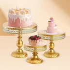 12 Inch Iron Round Cake Stand Dessert Holder for Wedding Birthday Baby Shower Anniversary (Gold) in Gold, alternate view 3