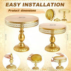 12 Inch Iron Round Cake Stand Dessert Holder for Wedding Birthday Baby Shower Anniversary (Gold) in Gold, alternate view 4