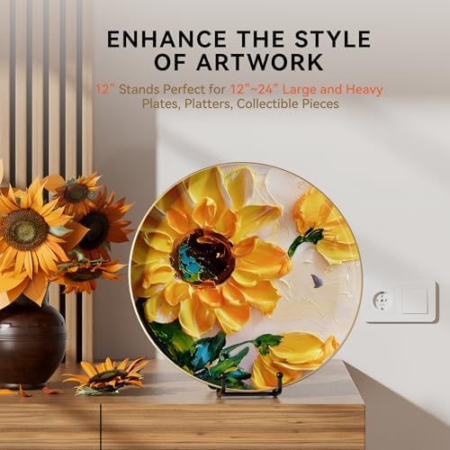 12 Inch Large Plate Stands for Display - Metal Picture Frame Easel Stands for Plates, Books, Platters, Plaques, alternate