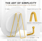 12 Inch Large Plate Stands/holder for Display - Metal Picture Frame Holder Stand + Small Easels for Platter, alternate view 3