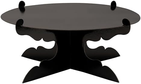 12 inch One Tier Cardboard Cake Stand, Black Cupcake Stand for Birthday Wedding DIY Dessert Decoration in Black