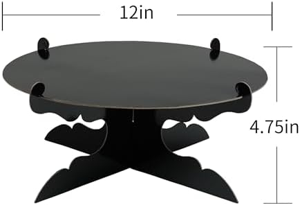 12 inch One Tier Cardboard Cake Stand, Black Cupcake Stand for Birthday Wedding DIY Dessert Decoration in Black, alternate