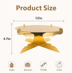 12 inch One Tier Cardboard Cupcake Stands & Cake Stands for Party (1, Gold) in Gold, alternate view 3