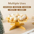 12 inch One Tier Cardboard Cupcake Stands & Cake Stands for Party (1, Gold) in Gold, alternate view 6