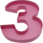 12 inch Paper Mache Number fillable Cardboard Sweet Charcuteire Birthday Treat Serving Tray (Pink, Number 3) in, alternate