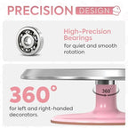 12 Inch Pink Aluminum Alloy Revolving Cake Stand for Cake Decorating in Pink, alternate view 4