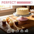 12 Inch Pink Aluminum Alloy Revolving Cake Stand for Cake Decorating in Pink, alternate view 7