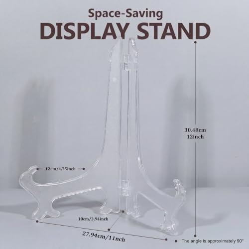 12 Inch Plastic Display Stand, White Easel Display Photo Holder Stand, Displays Picture Frames, Cookbooks, alternate view 2