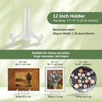 12 Inch Plastic Display Stand, White Easel Display Photo Holder Stand, Displays Picture Frames, Cookbooks, alternate view 3