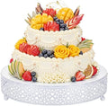 12 Inch Round Wedding Cake Stand for Cupcakes & Desserts, White in White