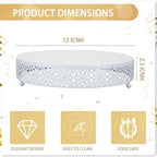 12 Inch Round Wedding Cake Stand for Cupcakes & Desserts, White in White, alternate view 3