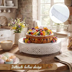 12 Inch Round Wedding Cake Stand for Cupcakes & Desserts, White in White, alternate view 4