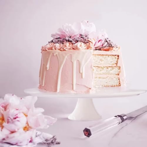 12 Inch Round White Ceramic Cake Stand, Decorative Cupcake Stand, Dessert Display Plates for Snacks and Cookies, alternate