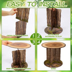 12 Inch Rustic Faux Tree Stump and Moss Riser for Display Stand in Brown, Green, alternate view 4