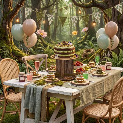 12 Inch Rustic Faux Tree Stump and Moss Riser for Display Stand in Brown, Green, alternate view 5