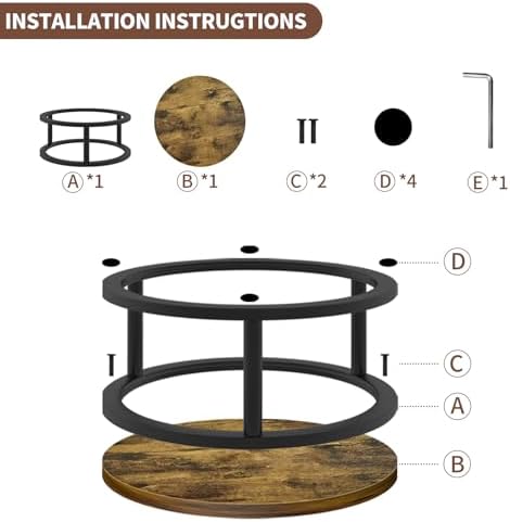 12 Inch Rustic Round Cake Stand, Wood Cupcake Pedestal Serving Tray Display in Black, alternate view 6
