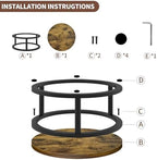 12 Inch Rustic Round Cake Stand, Wood Cupcake Pedestal Serving Tray Display in Black, alternate view 6